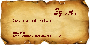 Szente Absolon névjegykártya